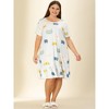 Women's Plus Size Pattern Short Sleeve Soft Comfy Lovely Sleep dress - Agnes Orinda - 3 of 4