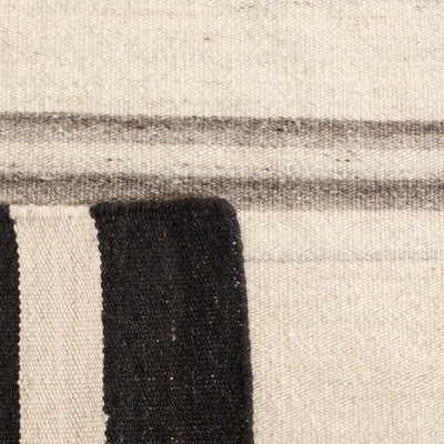 Natural Gray Handwoven Wool Flat Weave Runner Rug