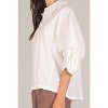 Women's Poplin Balloon Sleeve Button Down Shirt - P.CILL - 4 of 4