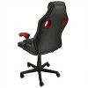 Elama High Back Adjustable Faux Leather Office Chair in Black and Red - 3 of 4
