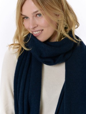 Style Republic 100% Pure Cashmere Women's Knitted Scarf - Navy : Target