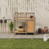 VASIP Outdoor Potting Bench, Wooden Workstation Table with Cabinet for Backyard Garden Supplies - 2 of 4