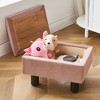 SEVOBAL Ottomans and Benches Upholstered Square Velvet Storage Footstool with Solid Wood Legs for Living Room, Pink, 42.00"*32.00"*17.00" - 2 of 4