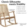 Sunnydaze Teak Wood Outdoor Porch Rocking Chair with Slatted Back, 275 lb Capacity, Unfinished - 4 of 4