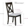 Kings Brand Furniture - Lewiston Brown Wood Dining Upholstered Side Chairs (Set of 2) - 2 of 3