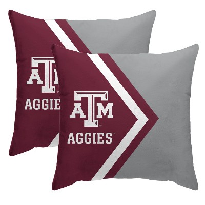 NCAA Texas A&M Aggies Side Arrow Poly Span Throw Pillow - 2pk