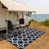 Large Geometic Outdoor Plastic Straw Rug Outdoor Carpet Patio Rug Reversible RV Camping Rug Outside Mat for Balcony Deck Picnic Beach - 4 of 4