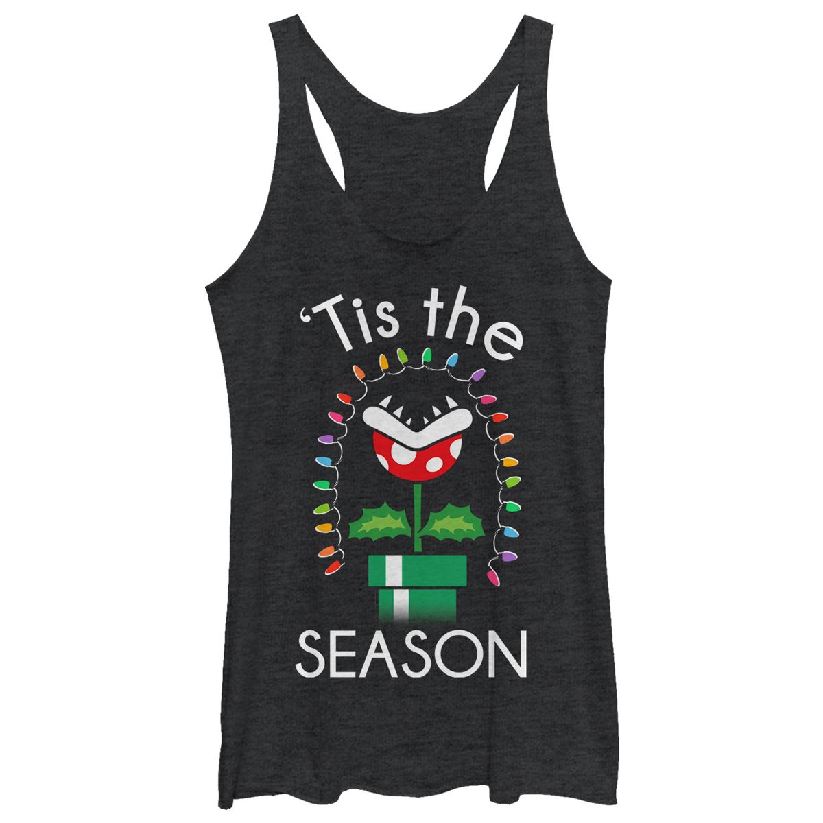 Women's Nintendo Christmas Mario Piranha Plants Racerback Tank Top