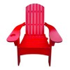 Aghana Digitals Red Populus Wood Adirondack Chair: Indoor/Outdoor Use, Umbrella-Hole Armrest, - 2 of 4