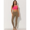 INSPIRE CHIC Women's Elastic Waistband Soft Gym Yoga Cotton Stirrup Pants Leggings - 3 of 4