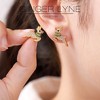 Christmas Reindeer Earrings Womens Flying Deer 14KT Gold Plated Stud CZ Ginger Lyne Collection - 3 of 4