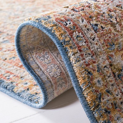 Silverado Blue and Rust Hand-knotted Synthetic Area Rug