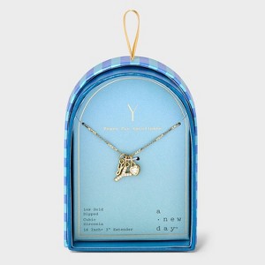 14K Gold Dipped Charm Initial Pendant Necklace - A New Day™ Gold - 1 of 4