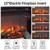 Syemin Indoor Fireplaces Electric Fireplace 28" TV Media Entertainment Center with Electric Fireplace Fireplace TV Stand, Brown, 27.91"*7.87"*23.62" - 2 of 4