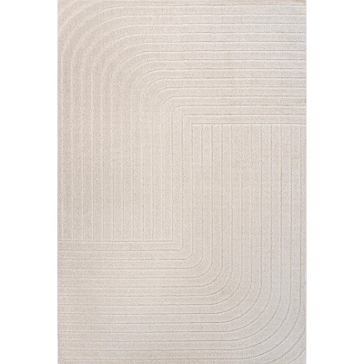 Odense Ivory Cream High-Low Geometric Indoor Outdoor Rug