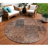Terra Cotta Copper And Charcoal Patchwork Washable Indoor Outdoor Area Rug - 2 of 4