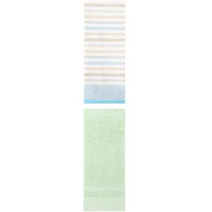 REGALWOVEN Striped Pattern Quick Drying Hand Towels for Bathroom 14" x 30"/13" x 27" 2 Pcs - 1 of 4