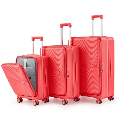 3 Pcs Expandable Hard Shell Luggage Set With Spinner Wheels And Tsa ...