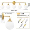 POWLIG 38.9-in 5-Light Gold Dimmable Bathroom Vanity Light with 5.9in Milk Opal Glass Globe Shade - 2 of 4