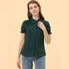 Allegra K Women's Short Sleeve Button Down Peter Pan Collar Blouse - image 3 of 4