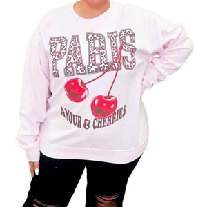 Women's Paris, Amour & Cherries Sweatshirt - SWEET CLAIRE - 1 of 2