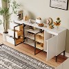 Gulches 48 in White Rectangular Wood Console Table with 3 Drawers 2 Door Storage Compartments Sturdy Hinges - 3 of 4