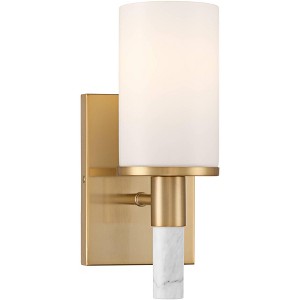 Possini Euro Design Possini Euro Lucius 11" High Soft Gold and White Marble Wall Sconce - 1 of 4