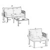 Modern Patio Loveseat and Coffee Table Set with Thick Black Cushions, Weather-Resistant Plastic Frame for Outdoor Lounge Area-3irtyhousy - 4 of 4