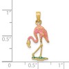 Black Bow Jewelry 14k Yellow Gold and Enamel Small 3D Pink Flamingo Pendant - 4 of 4