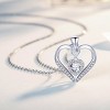Paaaawaters 925 Sterling Silver 5A CZ Diamond Full Love Heart Pendant Necklace for Women 19in - 4 of 4