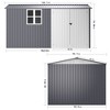 NicBex 8 x 12 FT Outdoor Storage Shed Large Metal Tool Sheds with Sliding Doors and Windows for Backyard Patio Lawn to Store Bikes, Tools, Gray - 4 of 4