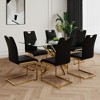 Lyngins Dining Room Side Chairs Set of 2/4/6,Upholstered Chairs with Faux Leather Padded Seat and Gold Metal Legs for Kitchen,Living Room - 2 of 4