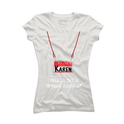 Junior's Design By Humans Karen Halloween Costume I Need To Speak To Your Manager By MonVit T-Shirt