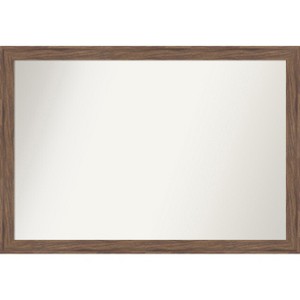 Amanti Art Pia Medium Brown Narrow Non-Beveled Framed Bathroom Vanity Wall Mirror - 1 of 4
