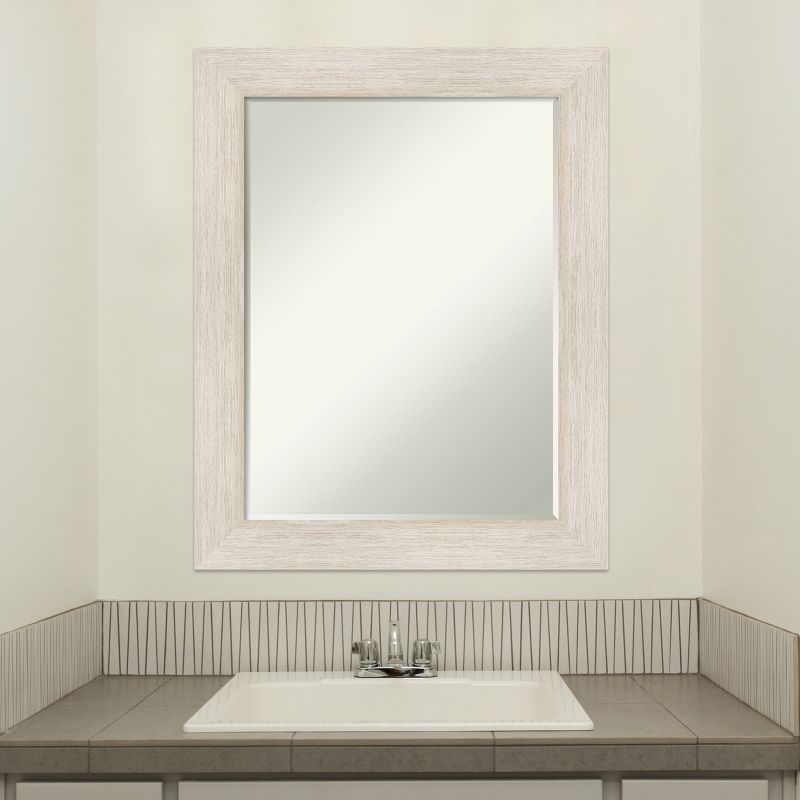 Amanti Art Hardwood Petite Bevel Wood Bathroom Wall Mirror, 5 of 11