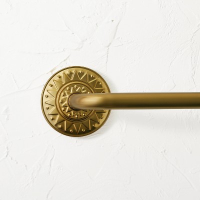 Image of 36"-66" Medallion Snap Grip French Curtain Rod Brass - Opalhouse™ designed with Jungalow™