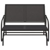 vidaXL Garden Glider Bench Black 47.4"x29.9"x34.1" Textilene & Steel - 3 of 4