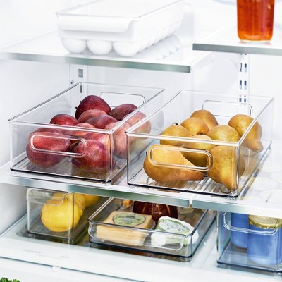 iDESIGN Plastic Refrigerator and Freezer Storage Bin: Clear Kitchen Cabinet & Fridge Organizers, Set of 2, 14.5"x8"x4" — фото 6