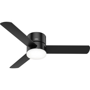 52" Minimus Ceiling Fan with LED Light Black - Hunter Fan: 3-Blade, Flush Mount, Remote-Controlled, ETL Listed - 1 of 4