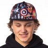 Marvel Comics Captain America Shield Adjustable Baseball Cap Allover Sublimated Scene Design Adult Snapback Hat OSFM Multicolored - 3 of 4