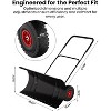 Snow Pusher with Wheels, Heavy Duty Steel Blade, Adjustable Angle & Height Handle for Effortless Driveway Snow Removal - 4 of 4