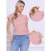 INSPIRE CHIC Women's Summer Square Neck Gingham Cap Sleeve Blouses - 2 of 4