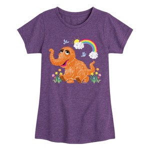 Girls' - Sesame Street - Scribble Snuffleupagus Fitted Short Sleeve Graphic T-Shirt - 1 of 4