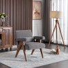 Accent Chairs On Sale Mid-Century Modern Reading Chair With Pillow Upholstered Lounge Arm Chair With Solid Wood Frame-Cuddlewood - 3 of 4