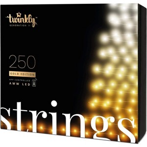 Twinkly Strings  App-Controlled LED Christmas Lights with 250 AWW (Amber, Warm White, Cool White) LEDs. 65.6 feet. Green Wire - 1 of 4