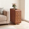 Gulches 3-Drawer Narrow Nightstand 11”W×23.6”D×25.6”H, Sturdy MDF and Metal-Wrapped Legs, Stain-Resistant, Easy Assembly - 2 of 4