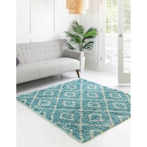 Unique Loom Trellis Shag Ruth Trellis Indoor Woven Area Rug - 1 of 4