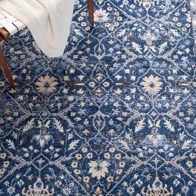 Ivory Geometric 4' x 6' Hand-Knotted Synthetic Area Rug