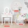 Kids Vanity Desk with Mirror and Lights,Toddler Vanity Table & Stool Set with Lighted Mirror, Girls Makeup Playset for Bedroom - 2 of 4