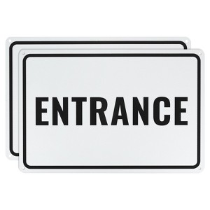 Unique Bargains Aluminum Reflective Rust Free Waterproof Entrance Sign 2 Pcs - 1 of 4